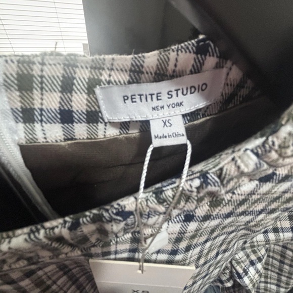 Petite Studio Navy and White Checkered Dress - Picture 3 of 4